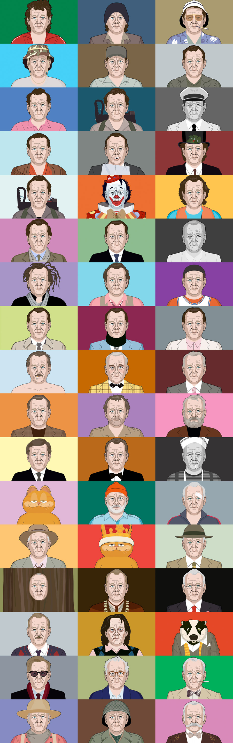 Illustration for article titled “The Many Faces Of Bill Murray” is a loving tribute to a comedy legend